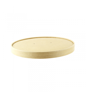 Couvercle plat brun en carton kraft perforé pour la vapeur  H16mm -45Pcs