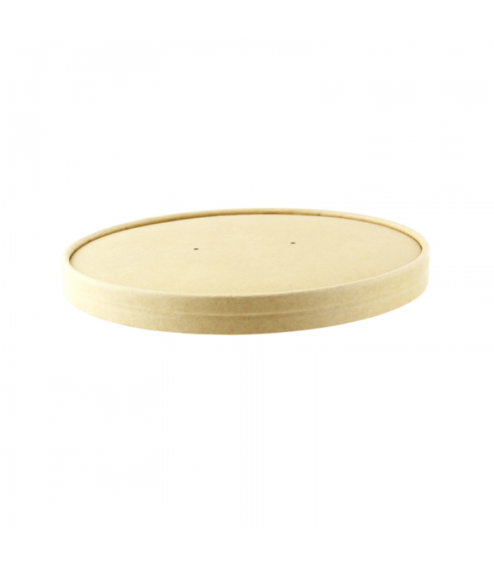 Couvercle plat brun en carton kraft perforé pour la vapeur  H16mm -45Pcs