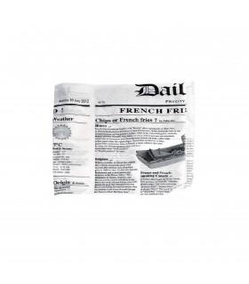 Sac papier ingraissable ouvert sur 2 côtés décor journal 170x170mm -1000Pcs