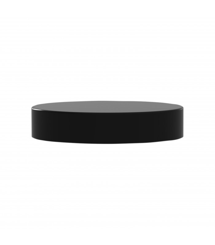 Couvercle plat noir en plastique PP, à visser  H16mm -80Pcs