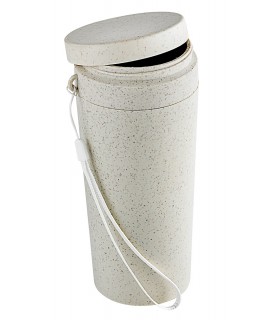 Bouteille réemployable en composite beige avec couvercle  H165mm 310ml -10Pcs