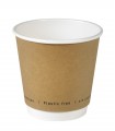 Gobelet en carton brun à double paroi sans matière plastique, Waterbased  H86mm 300ml -25Pcs