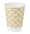 Gobelet en carton brun à double paroi sans matière plastique, Waterbased  H110mm 350ml -25Pcs