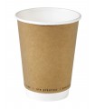Gobelet en carton brun à double paroi sans matière plastique, Waterbased  H110mm 350ml -25Pcs