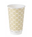Gobelet en carton brun à double paroi sans matière plastique, Waterbased  H136mm 460ml -25Pcs
