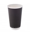 Gobelet en carton noir à double paroi sans matière plastique, Waterbased  H136mm 460ml -25Pcs