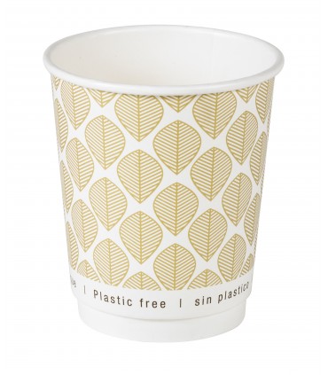 Gobelet en carton brun à double paroi sans matière plastique, Waterbased  H92mm 230ml -25Pcs