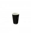 Gobelet Rippley en carton kraft ondulé noir à double paroi sans plastique, Waterbased  H62mm 120ml -25Pcs