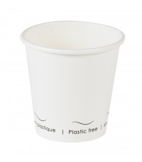 Gobelet Eden blanc en carton sans plastique, Waterbased  H57mm 72ml -50Pcs