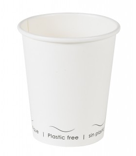 Gobelet Eden blanc en carton sans plastique, Waterbased  H92mm 230ml -50Pcs
