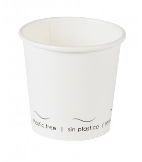 Gobelet Eden blanc en carton sans plastique, Waterbased  H60mm 90ml -50Pcs