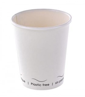 Gobelet Eden blanc en carton sans plastique, Waterbased  H79mm 180ml -50Pcs