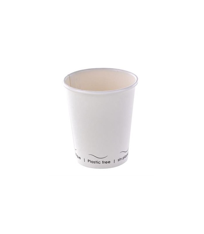 Gobelet Eden blanc en carton sans plastique, Waterbased  H79mm 180ml -50Pcs