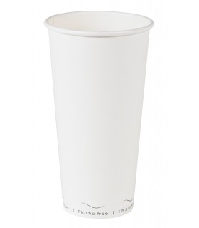 Gobelet Eden blanc en carton sans plastique, Waterbased  H161mm 590ml -50Pcs