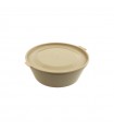 Bol Reemp beige en plastique PP avec couvercle attaché  H36mm 180ml -100Pcs