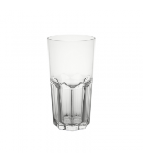CUPOLY Verre à facette "Long Drink" PET réemployable transparent   H140mm 330ml -48Pcs
