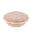 Bol Reemp beige en plastique PP avec couvercle transparent   H66mm 470ml -50Pcs