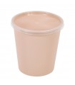 Bol Reemp beige en plastique PP avec couvercle transparent   H125mm 1000ml -50Pcs