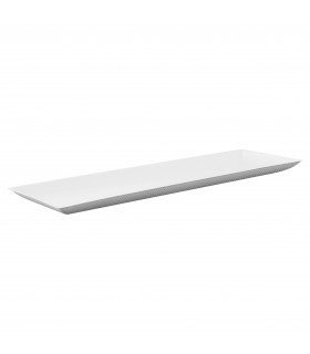 Assiette rectangulaire blanche en pulpe "BioNChic" 270x90mm -100Pcs