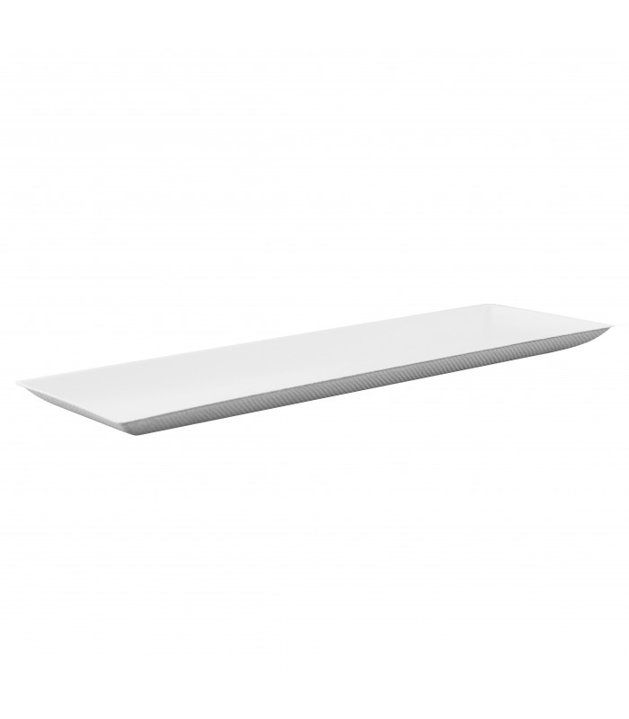 Assiette rectangulaire blanche en pulpe "BioNChic" 270x90mm -100Pcs