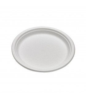 Assiette ronde blanche en pulpe   H21mm -50Pcs