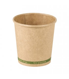 Gobelet Zen en carton kraft brun sans plastique, Waterbased  H62mm 120ml -50Pcs