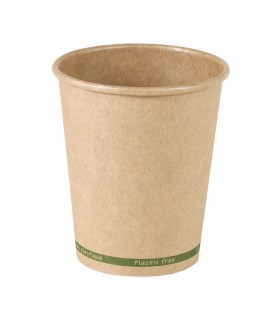 Gobelet Zen en carton kraft brun sans plastique, Waterbased  H92mm 230ml -50Pcs
