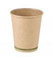 Gobelet Zen en carton kraft brun sans plastique, Waterbased  H92mm 230ml -50Pcs