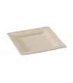 Assiette carrée brune en pulpe  260x260mm H20mm -125Pcs