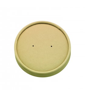 Couvercle plat brun en carton kraft sans matière plastique, Waterbased  H16mm -45Pcs