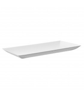 Assiette rectangulaire blanche en pulpe "BioNChic" 180x90mm -100Pcs