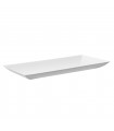 Assiette rectangulaire blanche en pulpe "BioNChic" 180x90mm -100Pcs