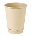 Gobelet brun en carton fibre de bambou à double paroi sans plastique, Waterbased  H110mm 350ml -25Pcs