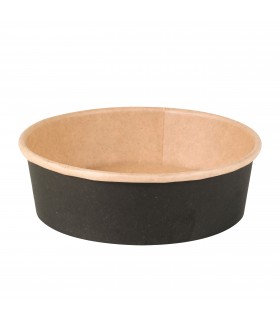 Saladier rond Buckaty en carton kraft noir  H45mm 480ml -45Pcs