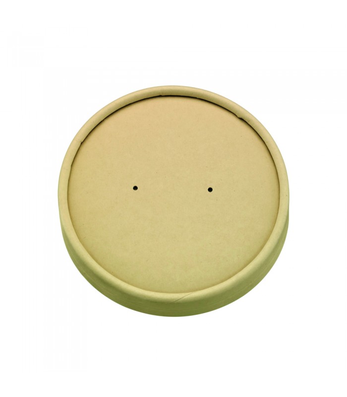 Couvercle brun en carton kraft sans matière plastique, Waterbased  H7,5mm -50Pcs