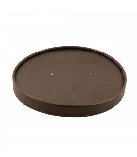 Couvercle plat noir en carton kraft perforé pour la vapeur  H16mm -45Pcs