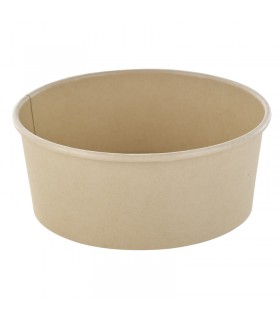 Saladier rond Buckaty en carton brun fibre de bambou  H50mm 580ml -45Pcs