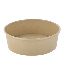 Saladier rond Buckaty en carton brun fibre de bambou  H47mm 480ml -45Pcs