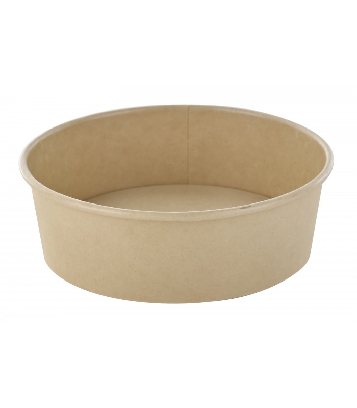 Saladier rond Buckaty en carton brun fibre de bambou  H47mm 480ml -45Pcs