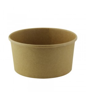 Saladier rond Buckaty en carton brun sans matière plastique, Waterbased  H75mm 900ml -45Pcs