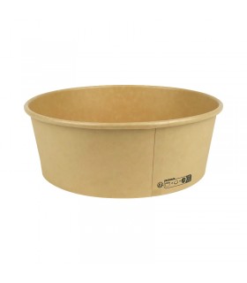 Saladier rond Buckaty en carton brun fibre de bambou  H65mm 1200ml -45Pcs
