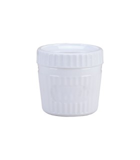Combo Bol CookShow verre opale + Couv en plastique PP  H96mm 500ml -24Pcs