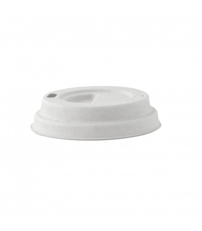 Couvercle dôme brun avec bec verseur en pulpe pour boisson chaude -100Pcs