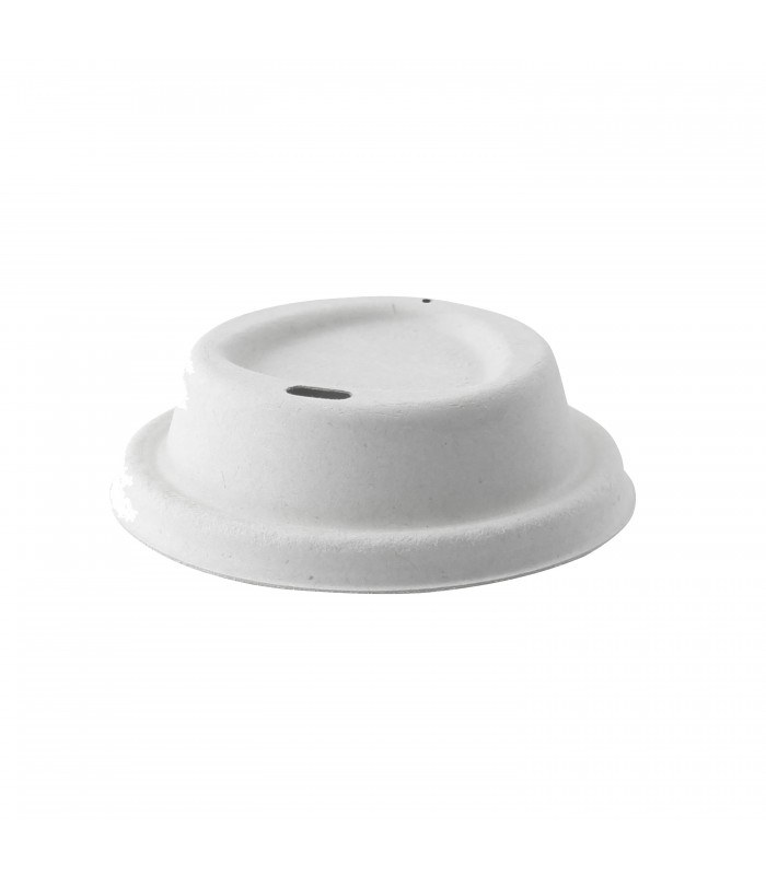 Couvercle dôme brun avec bec verseur en pulpe pour boisson chaude  H23mm -100Pcs
