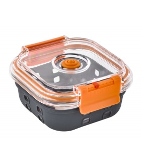 Boite carre en verre+couv transp.+protection silicone  132x132mm H53mm 510ml -24Pcs