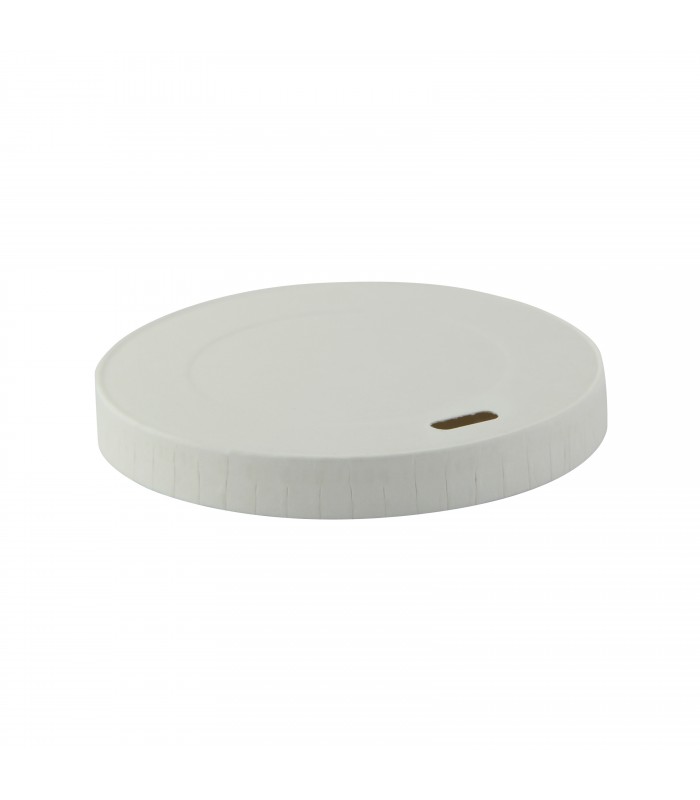 Couvercle plat blanc en carton sans matière plastique, Waterbased  H10mm -50Pcs