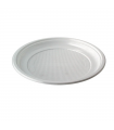 Assiette plastique PS blanche ronde -50Pcs