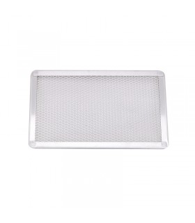 Grille à pizza rectangulaire aluminium à fond ajouré 300x200mm H10mm -12Pcs