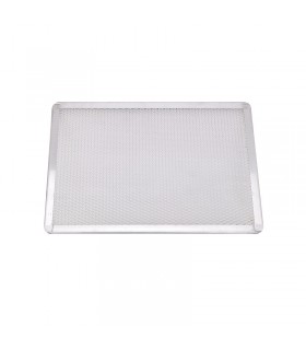Grille à pizza rectangulaire aluminium à fond ajouré 400x280mm H10mm -12Pcs