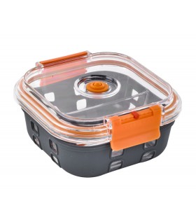 Bol carre borosilicate compartimentée+couv acrylique transp+protection silicone 152x152mm H60mm 770ml -24Pcs